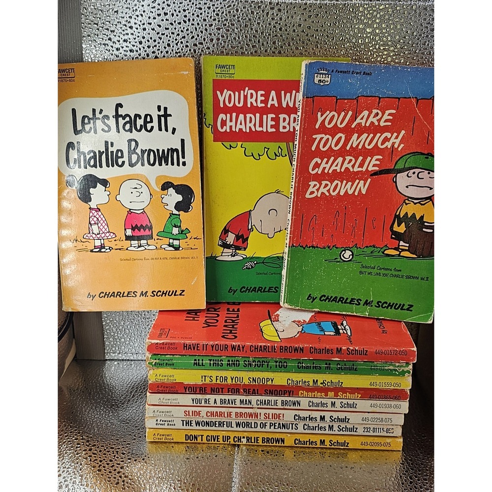 11 Peanuts Charlie Brown & Snoopy Comic Strip Books - 1950s -1970s